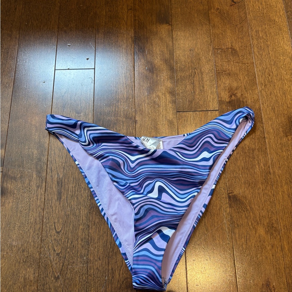 H&M Purple and Blue Wave Bikini Bottom